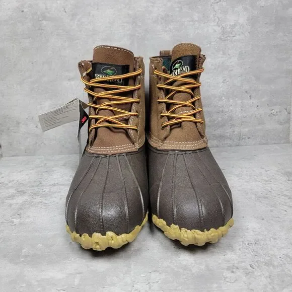 New Red Head Brown Leather RubberLace Duck Boots Mens Size‎ 10